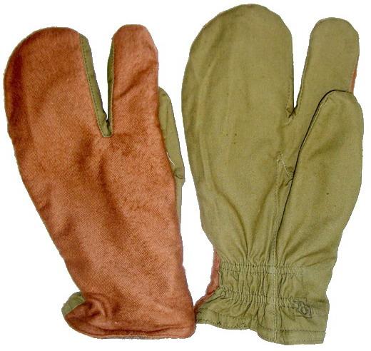 Армейские трехпалые рукавицы